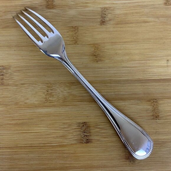 Christofle France Perles ONE Dinner Fork Silverplate Flatware NEW Discontinued - Picture 2 of 7